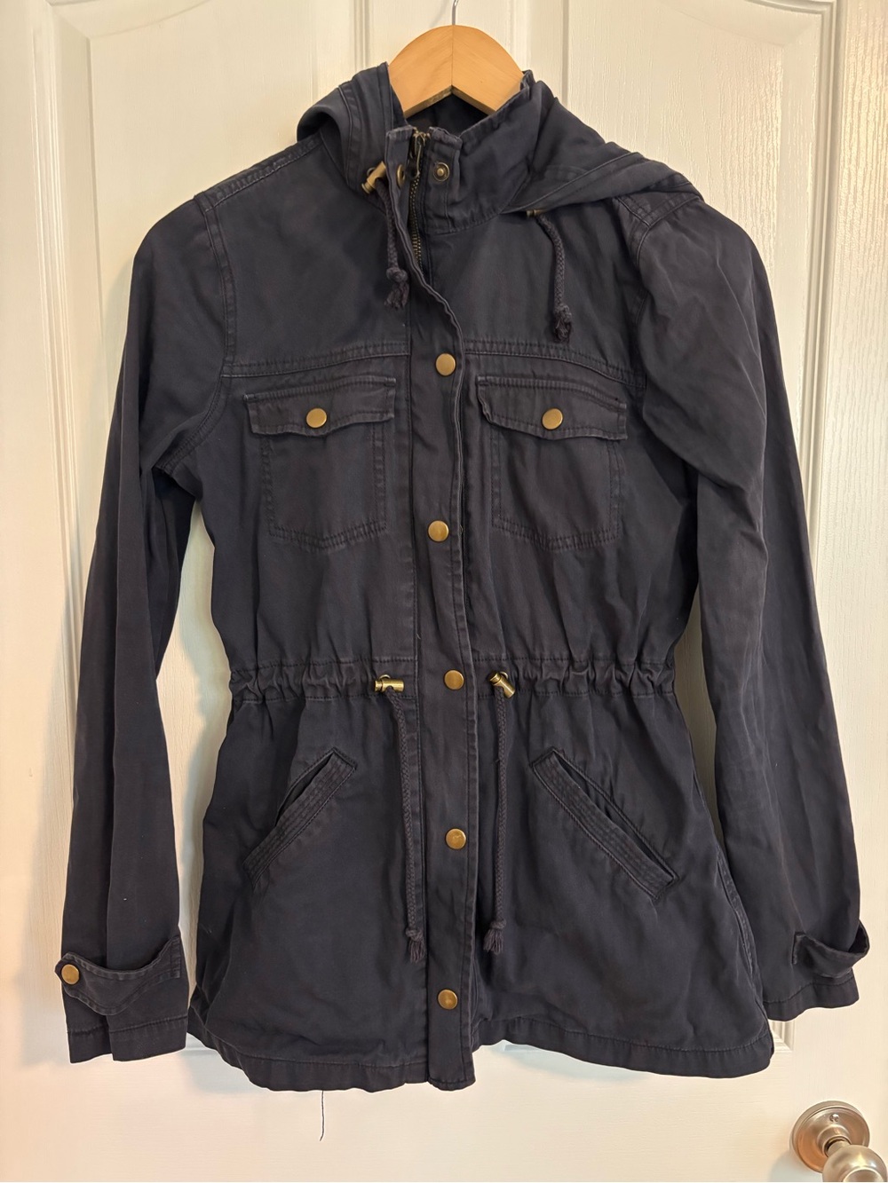 Kismet Hooded Utility Jacket in Navy